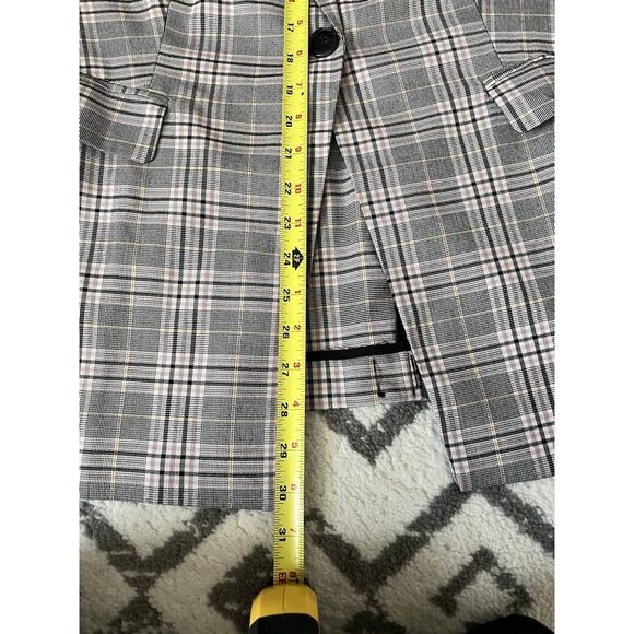 LANE BRYANT Perfect Drape Pink Gray Plaid Single Breast Blazer Jacket Sz 14 NWT - Picture 12 of 13